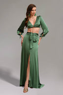 Looly Deep V Maxi Dress - Green