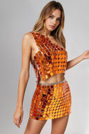 Twyla Metallic One Shoulder Set