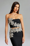 Eleganza Flrs With Diamonds Bandage Two-Piece Set