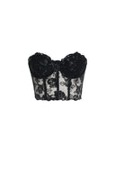 Heloise Strapless Sleeveless Lace Flrs Corset