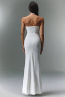 Zilpah V-Neck Sleeveless Pearl Slit Maxi Dress