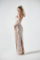 Wenda Feather Sequin Maxi Dress