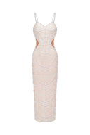 Teresa Pearl Payetli Midi Elbise