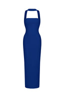 Rosee Sleeveless Bandage Blue Maxi Dress