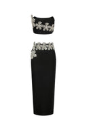 Eleganza Flrs With Diamonds Bandage Two-Piece Set