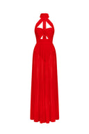 Tesare Halter Sleeveless Hollow Out Maxi Dress