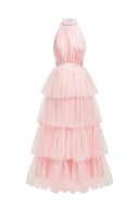Odelia Sleeveless Bow Puffy Maxi Dress