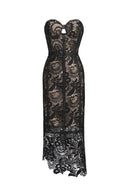 Fakula Lace Strapless Midi Dress