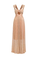 Kailani Off Shoulder Glitter Maxi Dress