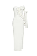 Jennifer One Shoulder Flowers Maxi Dress