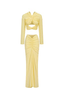 Kendall Long Sleeve Knot Maxi Dress