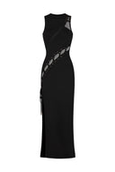 Kaiser Sleeveless Hollowed Out Slit Bandage Maxi Dress