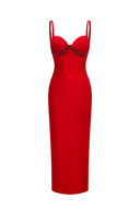 Shaha Sleeveless Diamond Bandage Maxi Dress