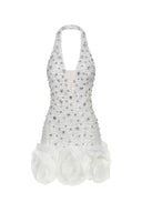 Tove Sleeveless V-neck Diamond Flrs Mini Dress