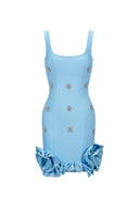 Nomi Sleeveless Diamond Flrs Mini Dress