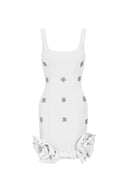 Nomi Sleeveless Diamond Flowers Mini Dress