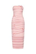 Gayu Sleeveless Bow Wrinkles Midi Dress