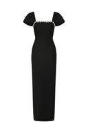 Romelle Short Sleeve Diamond Bandage Maxi Dress