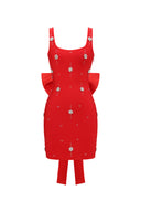 Marne Sleeveless Diamond Bow Bandage Mini Dress