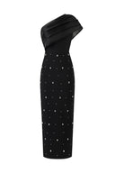 Ninon One Shoulder Sleeveless Diamond Bandage Maxi Dress