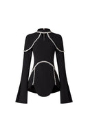 Teagan Long Sleeves High Neck Irregular Puff Sleeves Mini Dress