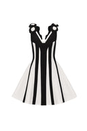 Serela Sleeveless V-Neck Flower Bandage Mini Dress