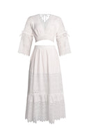 Eudora Deep V Lace Maxi Set