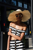 Martha Off-the-Shoulder Hollow Out Slit Bandage Midi Two-Piece Set