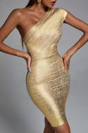 Lika Metallic Mini Cocktail Dress - Bellabarnett