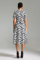 Ienee V Neck Printed Midi Dress