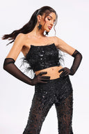 Michaelia Feather Sequins Set