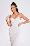 Teresa Pearl Payetli Midi Elbise